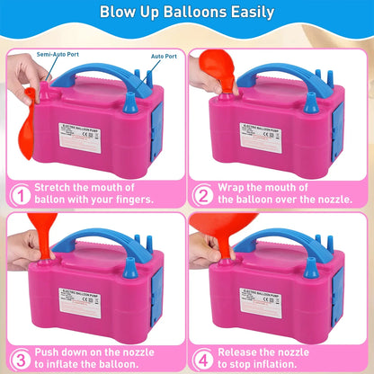 Electric Balloon Pump With Dual Nozzle
