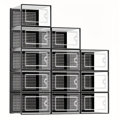 Clear Stackable Shoe Storage Boxes With Lids