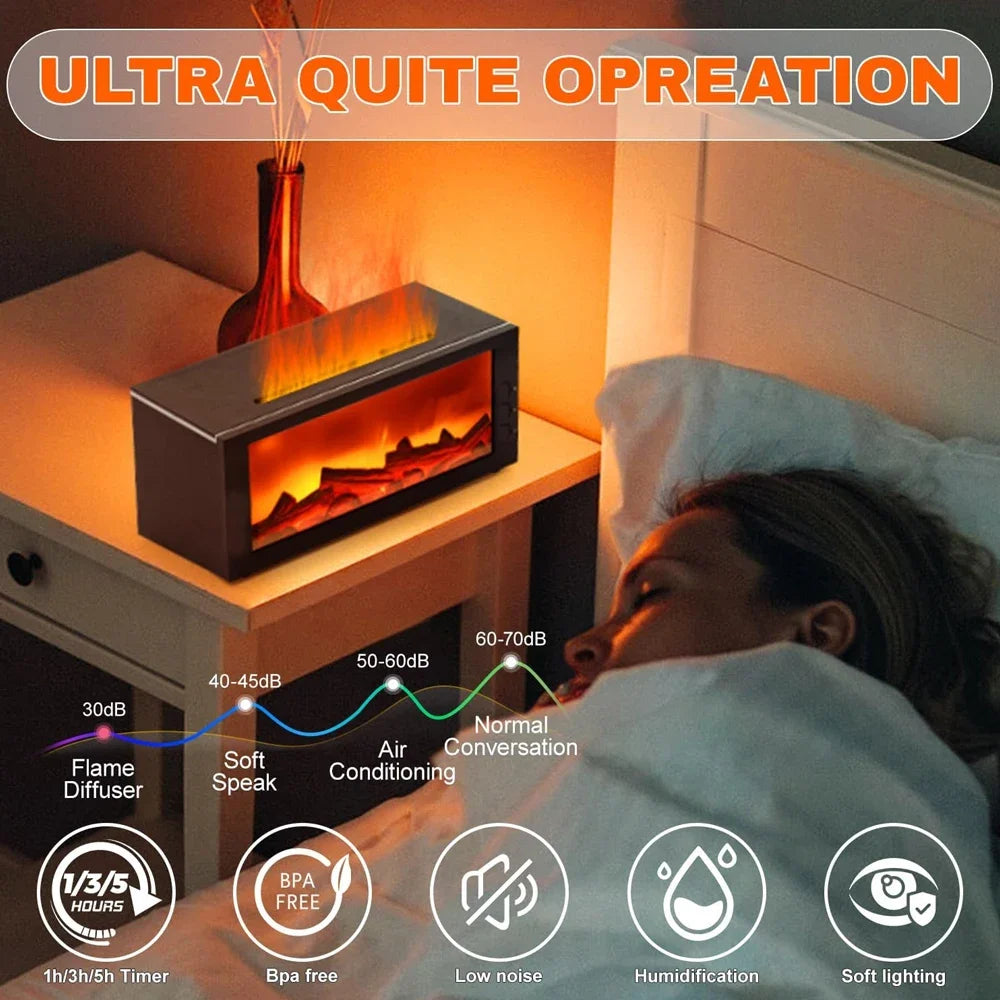Flame Effect Essential Oil Diffuser Fireplace Style