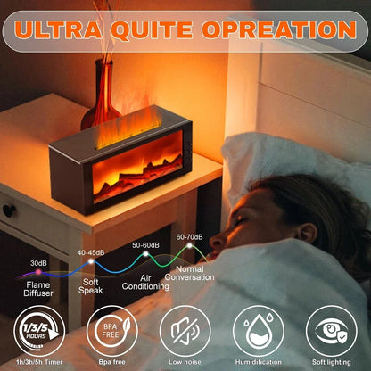 Flame Effect Essential Oil Diffuser Fireplace Style
