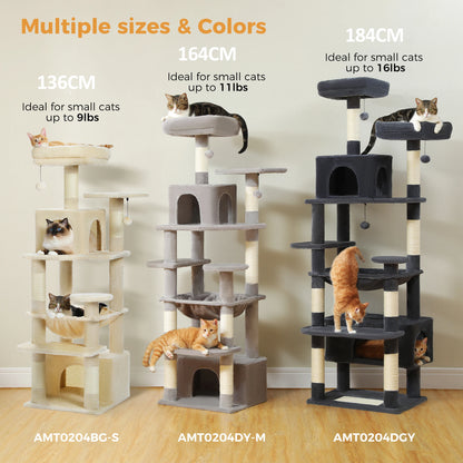 Large Cat Tree With Scratching Posts And Hammock
