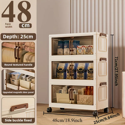 Foldable Stackable Storage Cabinet With Drawers