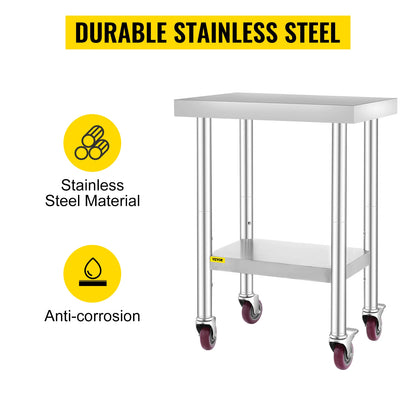 Stainless Steel Kitchen Work Table With Shelves