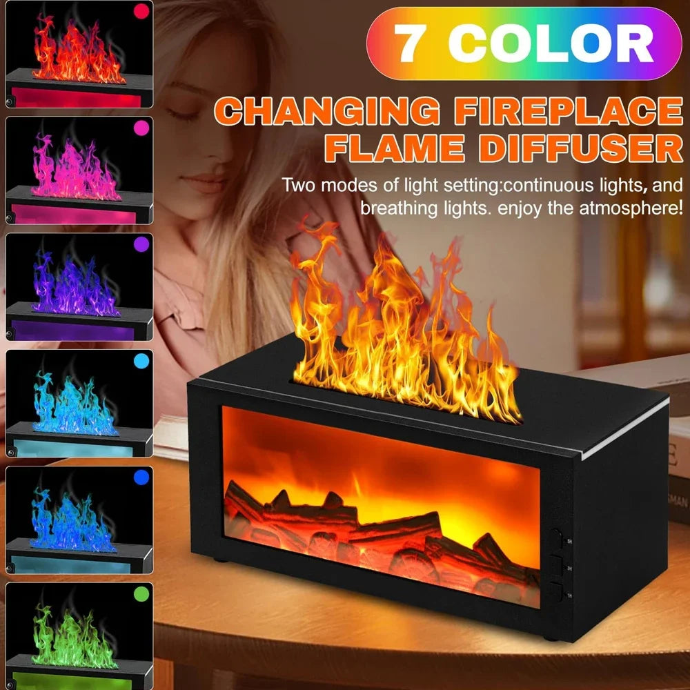 Flame Effect Essential Oil Diffuser Fireplace Style